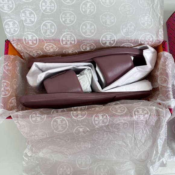 Tory‎ Burch Double T Burch Sport Slide Sandals in Cipria Size 8 - Picture 3 of 4